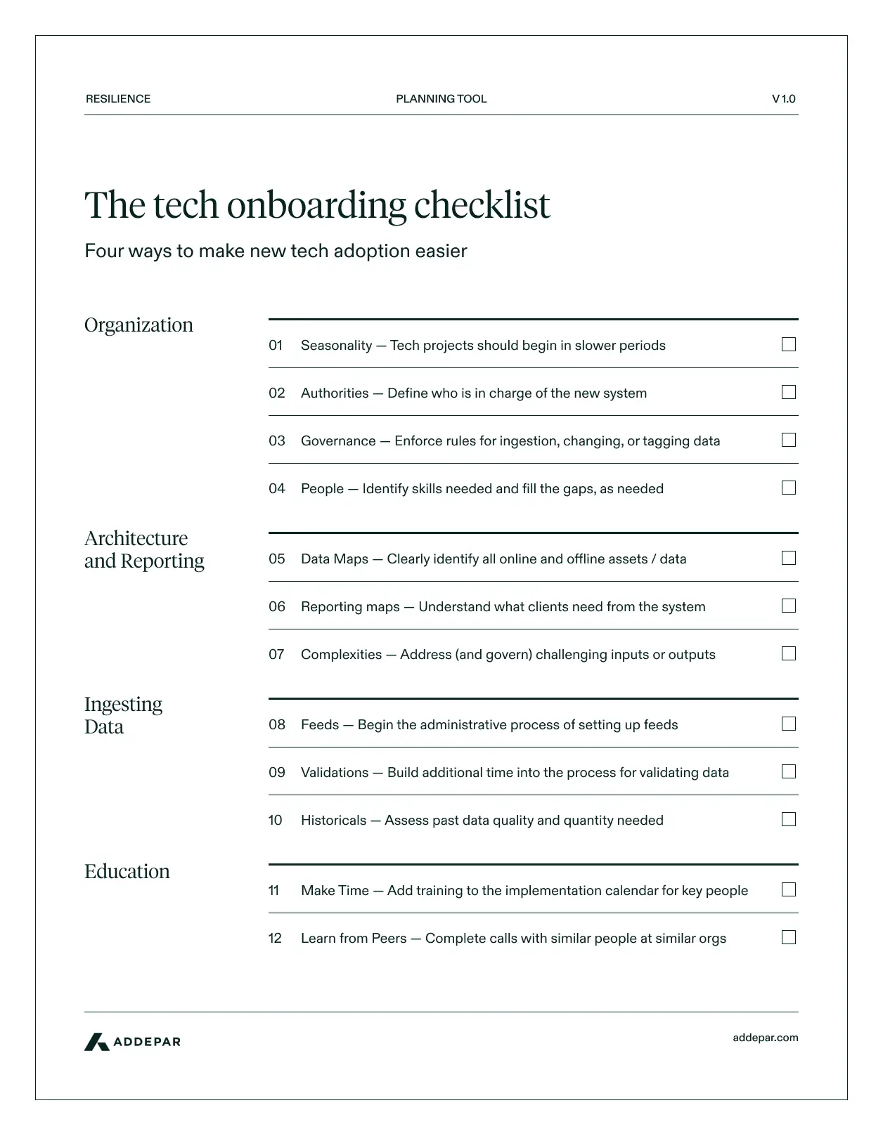 Tech Onboarding Checklist